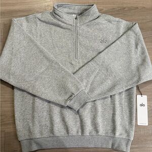 ALO Accolade Heather Grey Quarter-Zip Sweatshirt